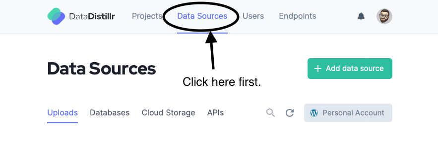 The Data Sources Button